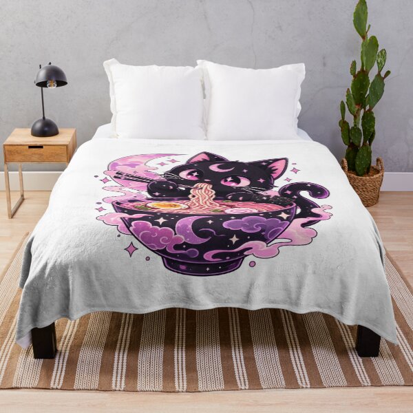 Item preview, Pastel Goth Kawaii Creepy Cat Eating Ramen – Cute Gothic Anime Cat designed and sold by GAIDREDA.
