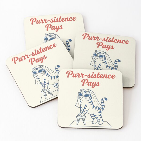 Item preview, Purr-sistence Pays Funny Cat Motivation designed and sold by Fictio ⭐​⭐​⭐​⭐​⭐​.