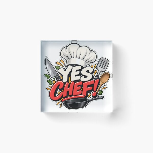 Item preview, YES CHEF Funny Cooking Kitchen Utensils Chef Hat Sticker designed and sold by KawaiiOrbit.