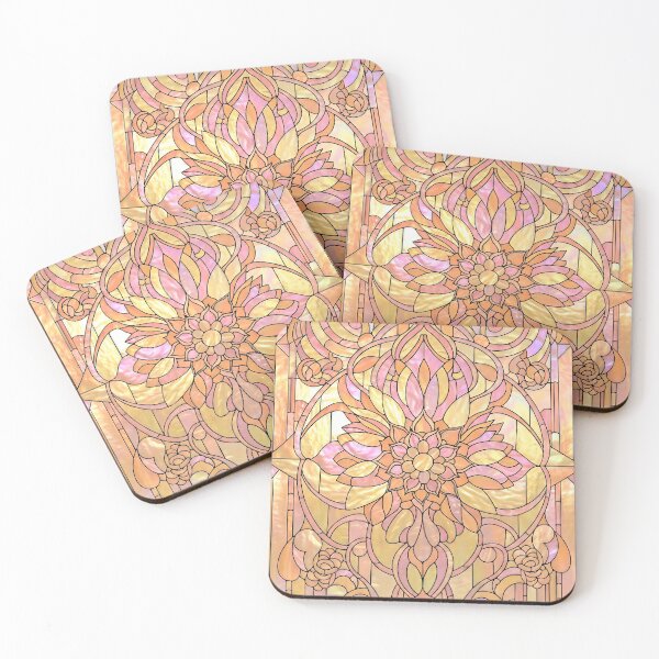 Item preview, Stained Glass Art in Orange and Yellow designed and sold by LaRoach Digital Arts.