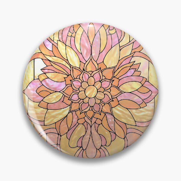 Item preview, Stained Glass Art in Orange and Yellow designed and sold by LaRoach Digital Arts.