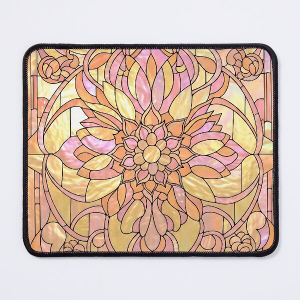 Item preview, Stained Glass Art in Orange and Yellow designed and sold by LaRoach Digital Arts.