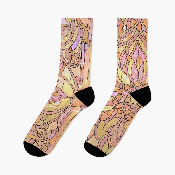 Item preview, Stained Glass Art in Orange and Yellow designed and sold by LaRoach Digital Arts.