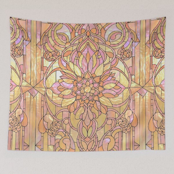 Item preview, Stained Glass Art in Orange and Yellow designed and sold by LaRoach Digital Arts.