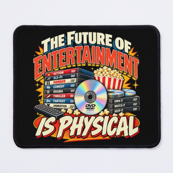 Item preview, The Future of Entertainment Is Physical – Retro Media Collector designed and sold by DopeyRobot.