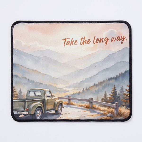 Item preview, Vintage Watercolor Mountain Truck Travel Quote Art Vector designed and sold by Shutter-Dragon.
