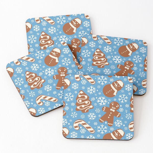 Item preview, Cute Christmas Gingerbread Cookies in Frosty Blue designed and sold by YesterdayColl.