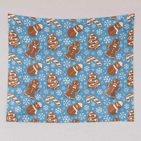 Item preview, Cute Christmas Gingerbread Cookies in Frosty Blue designed and sold by YesterdayColl.