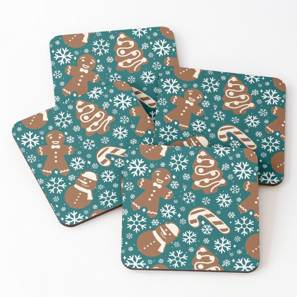 Item preview, Cute Christmas Gingerbread Cookies in Pine Green designed and sold by YesterdayColl.
