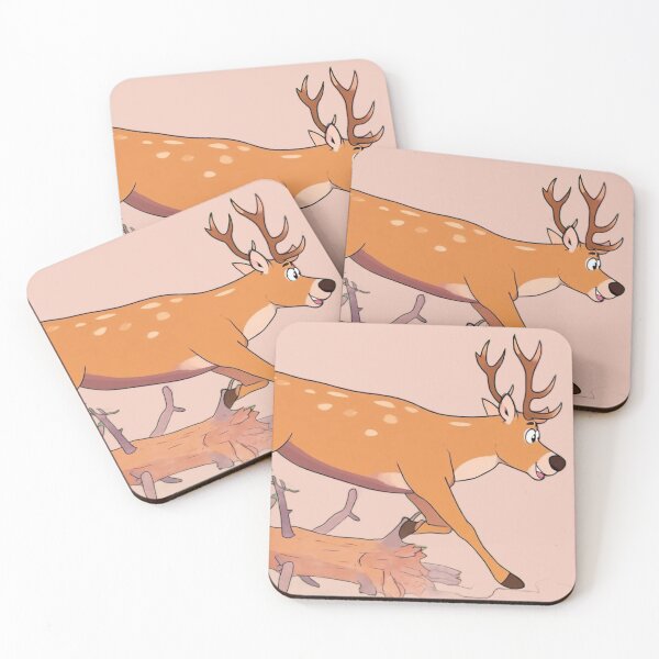 Item preview, Leaping Deer in Forest Illustration designed and sold by BLUESKY11a.