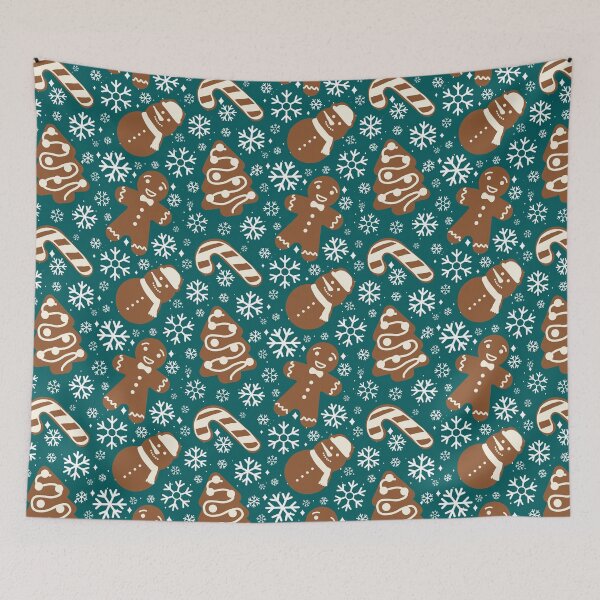 Item preview, Cute Christmas Gingerbread Cookies in Pine Green designed and sold by YesterdayColl.
