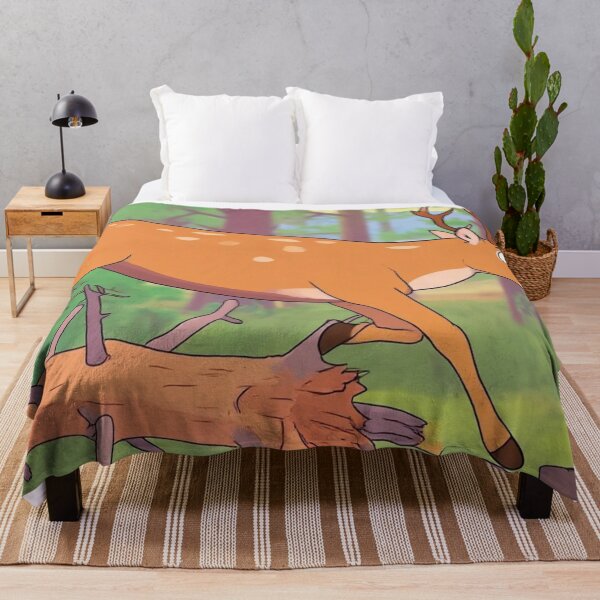 Item preview, Leaping Deer in Forest Illustration designed and sold by BLUESKY11a.