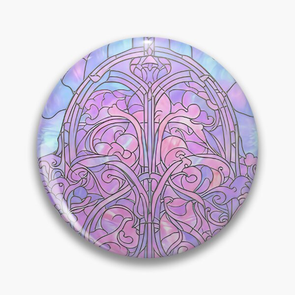 Item preview, Stained Glass Art in Pink, Blue and Green designed and sold by LaRoach Digital Arts.