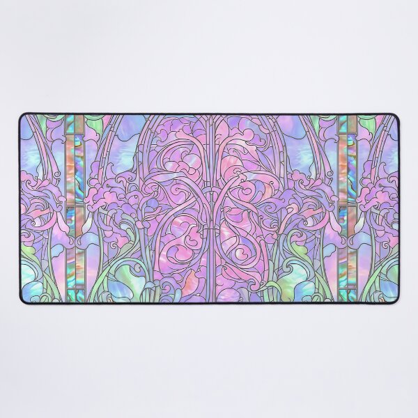 Item preview, Stained Glass Art in Pink, Blue and Green designed and sold by LaRoach Digital Arts.