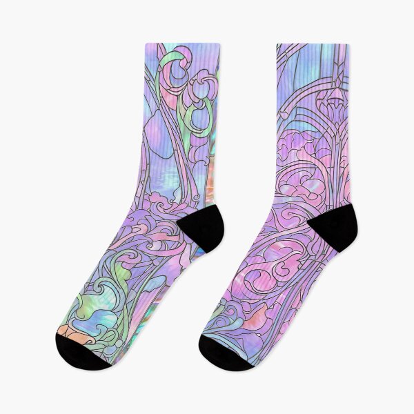 Item preview, Stained Glass Art in Pink, Blue and Green designed and sold by LaRoach Digital Arts.