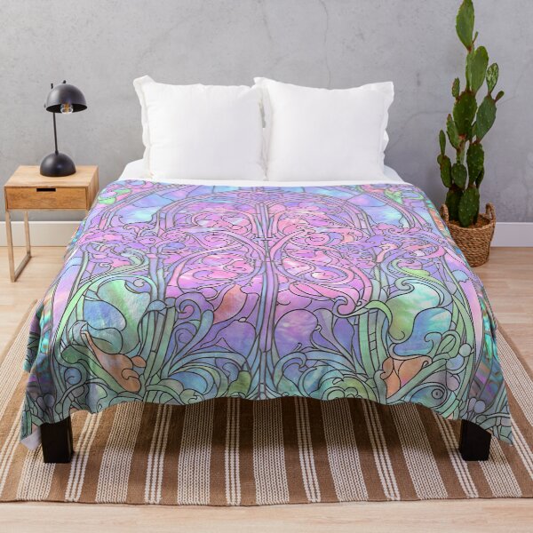 Item preview, Stained Glass Art in Pink, Blue and Green designed and sold by LaRoach Digital Arts.