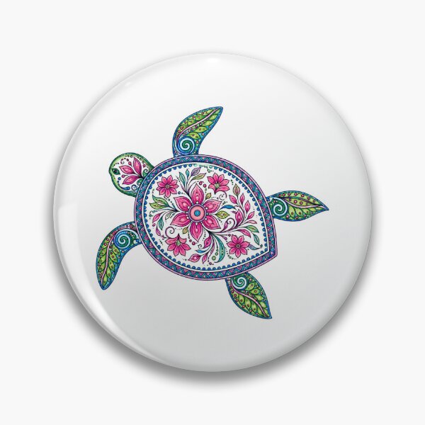 Item preview, Colorful Floral Mandala Sea Turtle  designed and sold by PeanutGalSean.