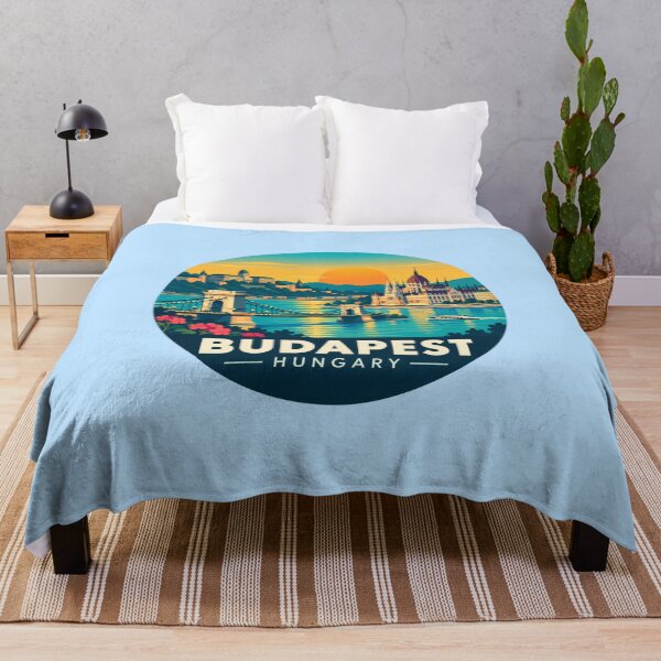 Item preview, Budapest Hungary Retro Sunset Travel Art designed and sold by GusiaTreasures.