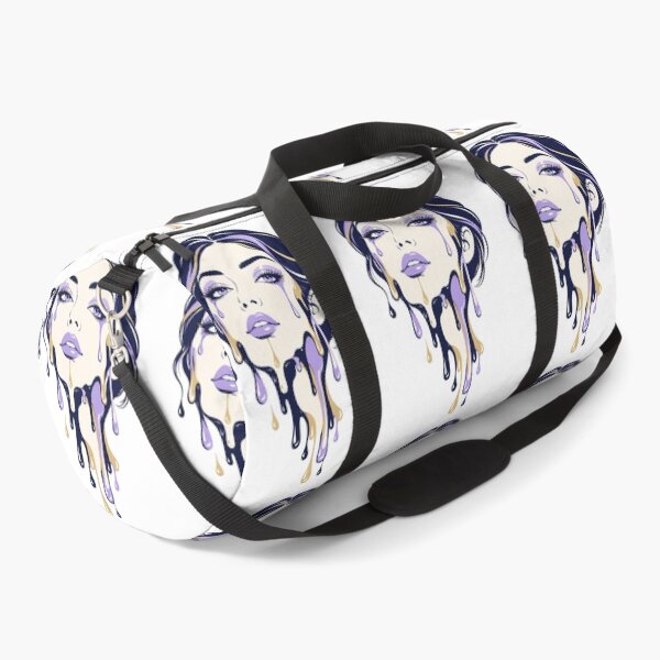 Item preview, "Melting Glamour Portrait: Drip Art Woman with Purple and Gold Dripping Make-up, High-Fashion Illustration for T-shirts and Apparel" designed and sold by Nubian Style.