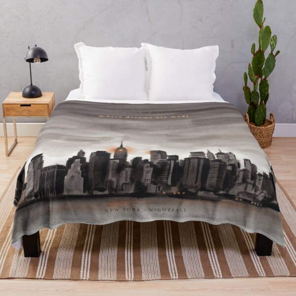Item preview, Vintage Watercolor New York City Skyline Quote Art Vector designed and sold by Shutter-Dragon.