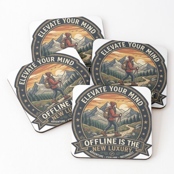 Item preview, Offline Is The New Luxury - Elevate Your Mind Hiking Badge designed and sold by Salma.Store.