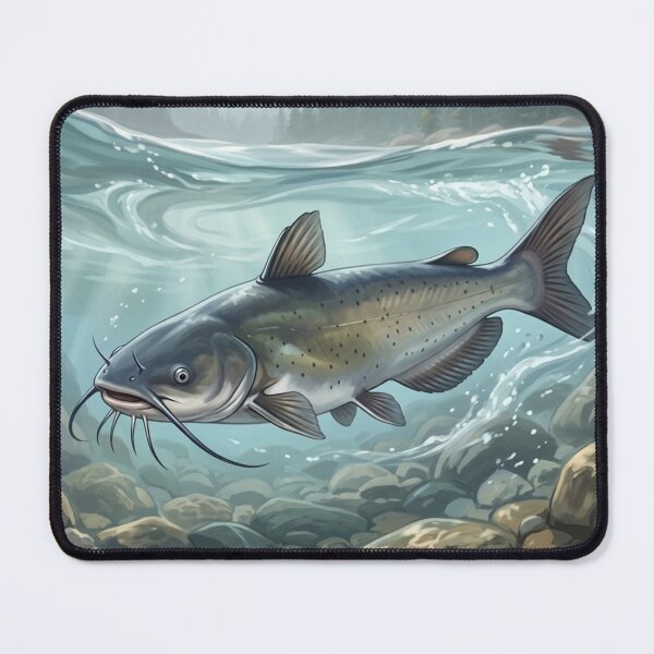 Item preview, Channel Catfish – Freshwater Legends Fishing Illustration designed and sold by Northbound Trail.