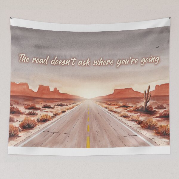 Item preview, Vintage Watercolor Desert Highway Travel Quote Art Vector designed and sold by Shutter-Dragon.