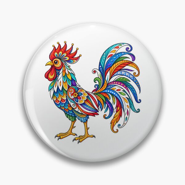 Item preview, Colorful Bohemian Rooster Art  designed and sold by PeanutGalSean.