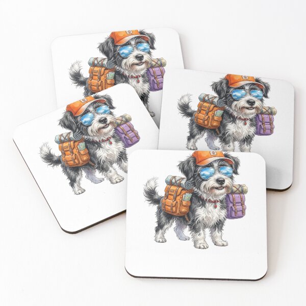 Item preview, Cute Havanese Hiking Dog Adventurer Watercolor Art designed and sold by MS Pod Studio.