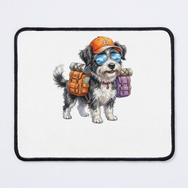 Item preview, Cute Havanese Hiking Dog Adventurer Watercolor Art designed and sold by MS Pod Studio.
