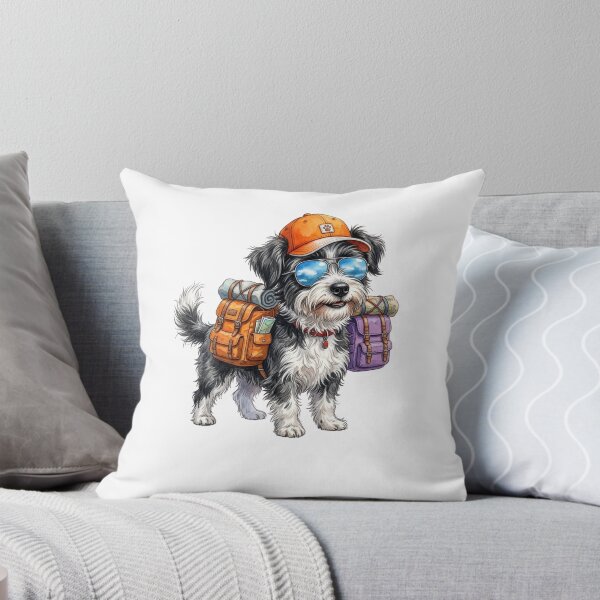 Item preview, Cute Havanese Hiking Dog Adventurer Watercolor Art designed and sold by MS Pod Studio.