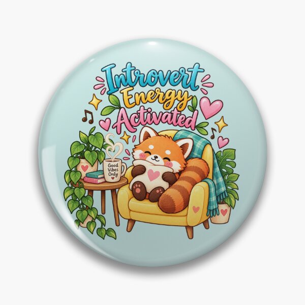 Item preview, Introvert Energy Activated – Cute Cozy Red Panda Introvert Aesthetic designed and sold by StickyDelights.