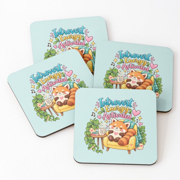 Item preview, Introvert Energy Activated – Cute Cozy Red Panda Introvert Aesthetic designed and sold by StickyDelights.