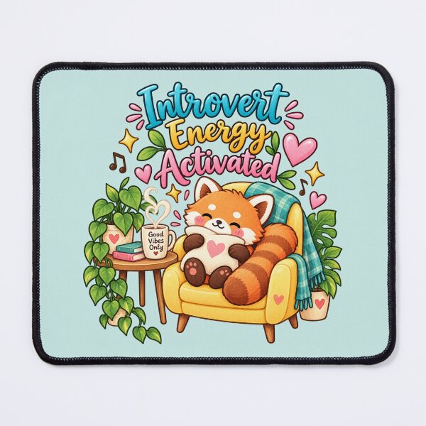 Item preview, Introvert Energy Activated – Cute Cozy Red Panda Introvert Aesthetic designed and sold by StickyDelights.