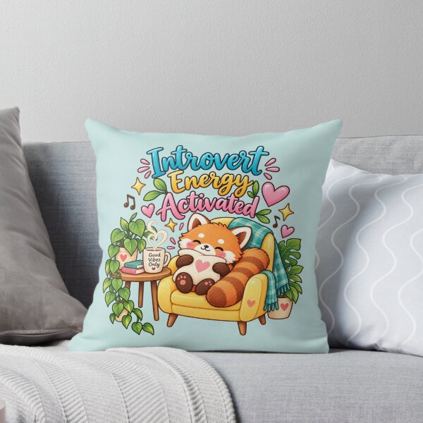 Item preview, Introvert Energy Activated – Cute Cozy Red Panda Introvert Aesthetic designed and sold by StickyDelights.