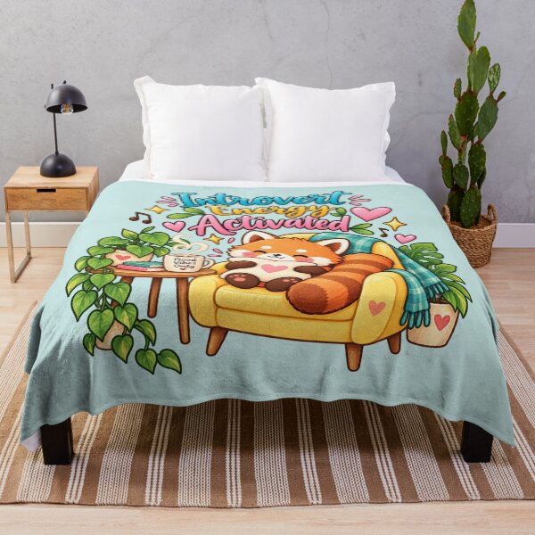 Item preview, Introvert Energy Activated – Cute Cozy Red Panda Introvert Aesthetic designed and sold by StickyDelights.