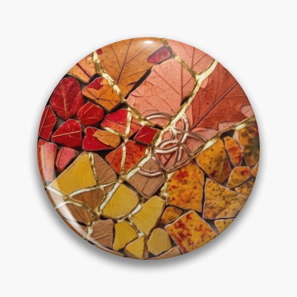 Item preview, Kintsugi Shattered Tiles in Fall Foliage - Mosaic Wabi-Sabi Art Print designed and sold by Purrfecta.