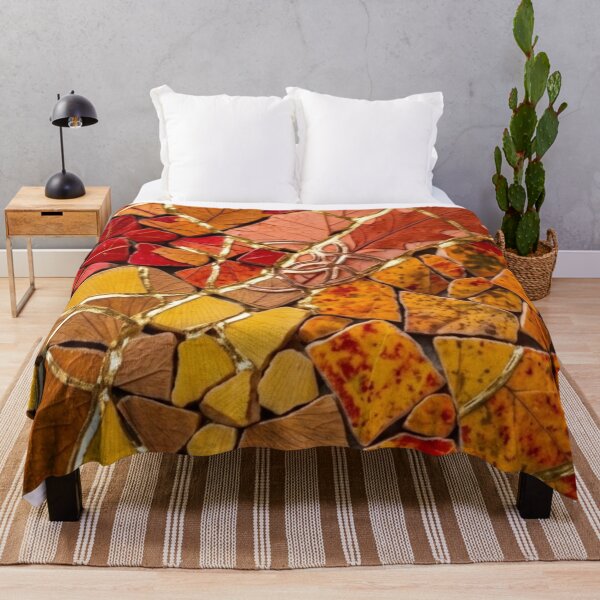 Item preview, Kintsugi Shattered Tiles in Fall Foliage - Mosaic Wabi-Sabi Art Print designed and sold by Purrfecta.