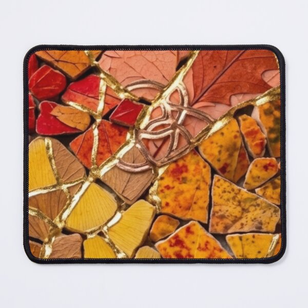 Item preview, Kintsugi Shattered Tiles in Fall Foliage - Mosaic Wabi-Sabi Art Print designed and sold by Purrfecta.
