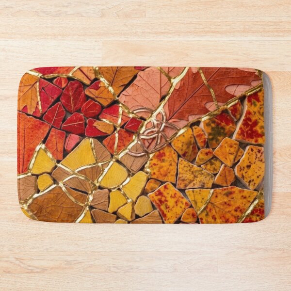 Item preview, Kintsugi Shattered Tiles in Fall Foliage - Mosaic Wabi-Sabi Art Print designed and sold by Purrfecta.
