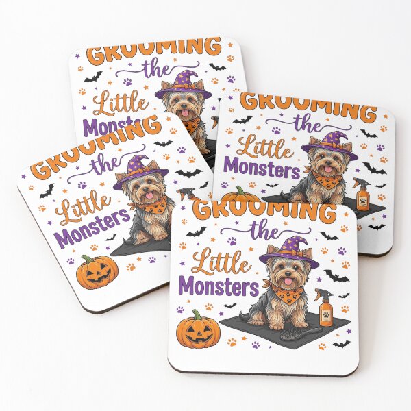 Item preview, Grooming the Little Monsters Cute Yorkie Halloween Art designed and sold by MS Pod Studio.