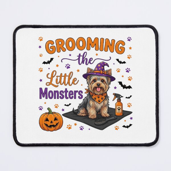 Item preview, Grooming the Little Monsters Cute Yorkie Halloween Art designed and sold by MS Pod Studio.