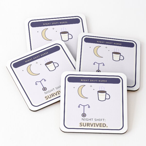 Item preview, Night Shift Nurse Soft Aesthetic Sticker Funny Survived RN Gift designed and sold by Jacqueline Flynt.