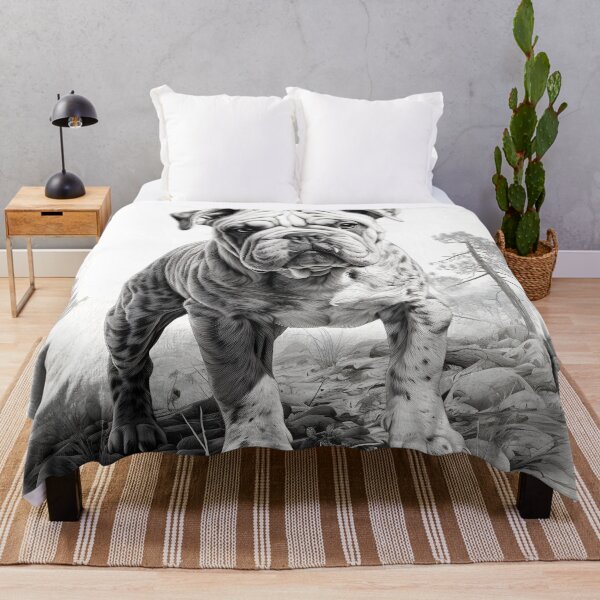 Item preview, English Bulldog Detailed Black and White Ink Illustration designed and sold by GutyzDesignsES.