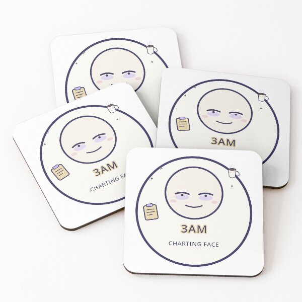 Item preview, Night Shift Nurse Soft Aesthetic Sticker 3AM Charting Face Funny Gift designed and sold by Jacqueline Flynt.