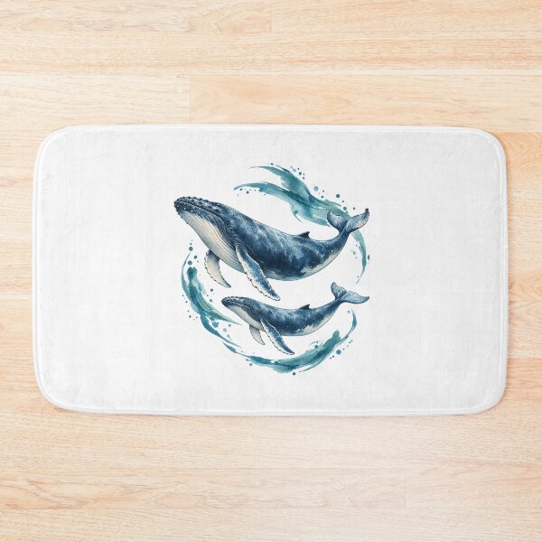 Item preview, Humpback Whale Mother and Calf Watercolor designed and sold by KenworksDigital.