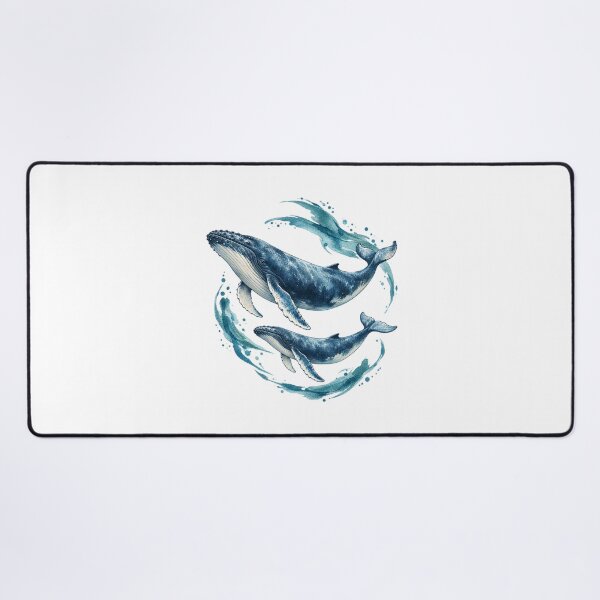 Item preview, Humpback Whale Mother and Calf Watercolor designed and sold by KenworksDigital.