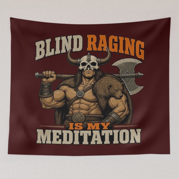Item preview, Blind Raging Is My Meditation Barbarian Funny Tabletop RPG designed and sold by Dice_Goblin_Studio.