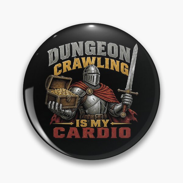 Item preview, Dungeon Crawling Is My Cardio Knight Chest Tabletop RPG designed and sold by Dice_Goblin_Studio.