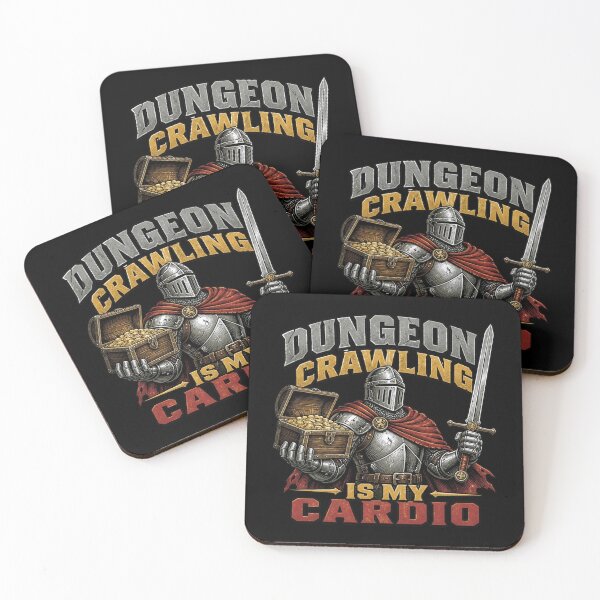 Item preview, Dungeon Crawling Is My Cardio Knight Chest Tabletop RPG designed and sold by Dice_Goblin_Studio.